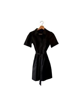 theory side slit midi dress Theory Caidyn Black Crepe Midi Dress Size Multi Sleeveless Side Slit Shift NWT